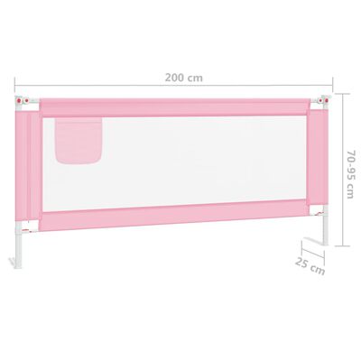 vidaXL Kleinkind-Bettschutzgitter Rosa 200x25 cm Stoff