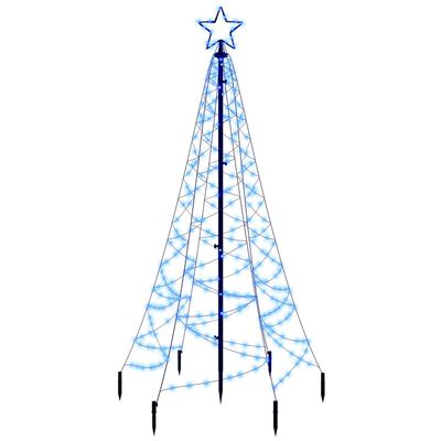 vidaXL LED-Weihnachtsbaum mit Erdnägeln Blau 200 LEDs 180 cm