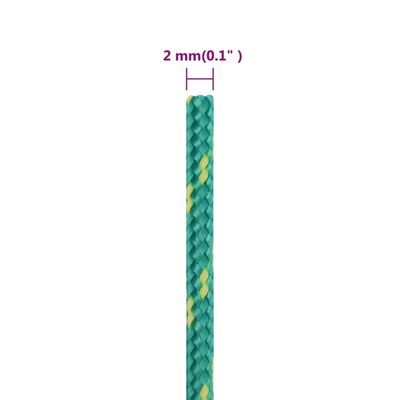 vidaXL Bootsseil Grün 2 mm 25 m Polypropylen