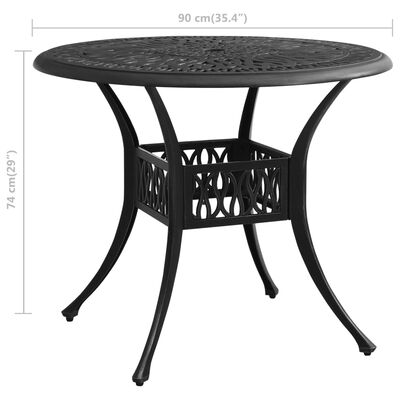 vidaXL 5-tlg. Bistro-Set Aluminiumguss Schwarz