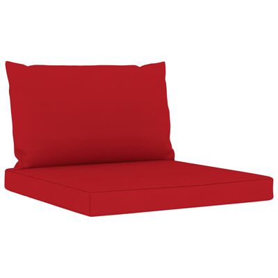 vidaXL Garten-Palettensofa 3-Sitzer mit Kissen in Rot Kiefernholz