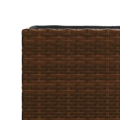 vidaXL Pflanzkübel mit 2 Töpfen 2 Stk. Braun 90x20x40 cm Poly Rattan