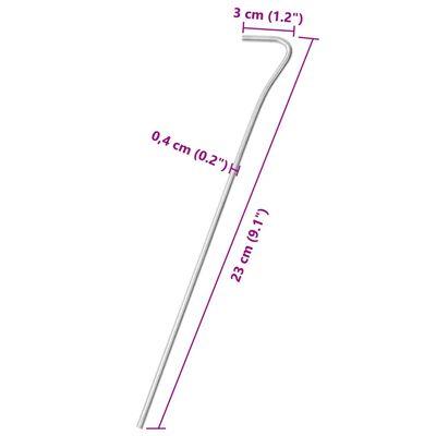 vidaXL Zeltheringe 25 Stk. 23 cm Ø4 mm Verzinkter Stahl