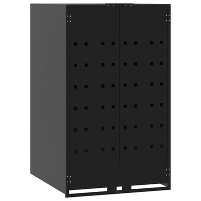 vidaXL Mülltonnenbox für 6 Tonnen Schwarz 414x79x117 cm Stahl