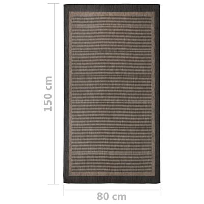 vidaXL Outdoor-Teppich Flachgewebe 80x150 cm Dunkelbraun