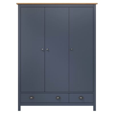 vidaXL Kleiderschrank mit 3 Türen Hill Grau 127x50x170 cm Kiefernholz