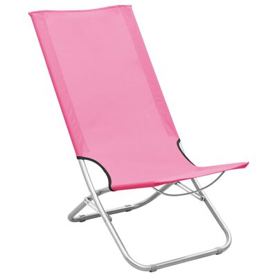 vidaXL Klappbare Strandstühle 2 Stk. Rosa Stoff