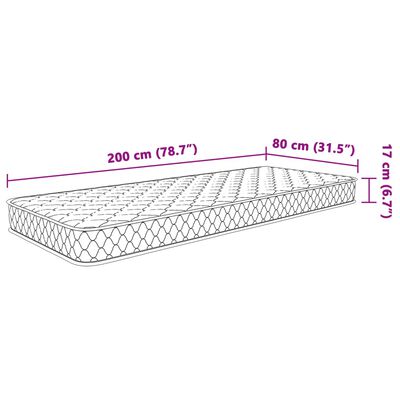 vidaXL Memory-Schaum-Matratze 80x200x17 cm Weiß