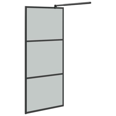 vidaXL Duschwand für Walk-In Dusche 80x195 cm Dunkel ESG Glas Schwarz