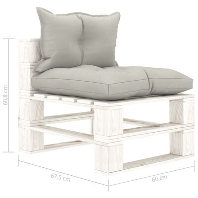 vidaXL 6-tlg. Garten-Lounge-Set Paletten mit Kissen in Taupe Holz