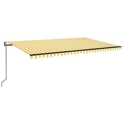 vidaXL Automatische Markise mit LED & Windsensor 500x350 cm Gelb/Weiß