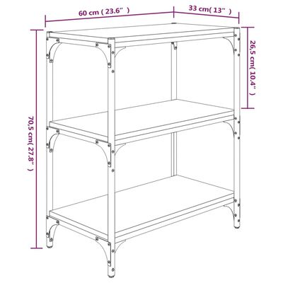 vidaXL Bücherregal Räuchereiche 60x33x70,5 cm Holzwerkstoff und Stahl