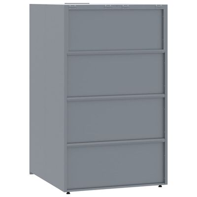 vidaXL Mülltonnenbox für 6 Tonnen Grau 414x79x117 cm Stahl