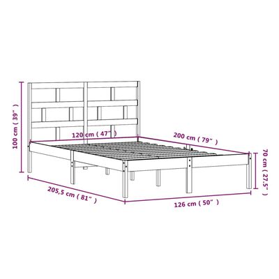 vidaXL Massivholzbett Kiefer 120x200 cm