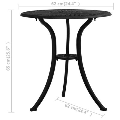 vidaXL 3-tlg. Bistro-Set Aluminiumguss Schwarz