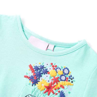 Kinder-T-Shirt Helles Minzgrün 104