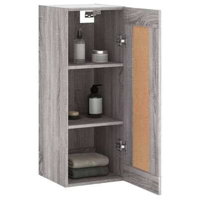 vidaXL Wandschrank Grau Sonoma 34,5x34x90 cm Holzwerkstoff