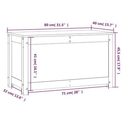 vidaXL Truhe 80x40x45,5 cm Massivholz Kiefer