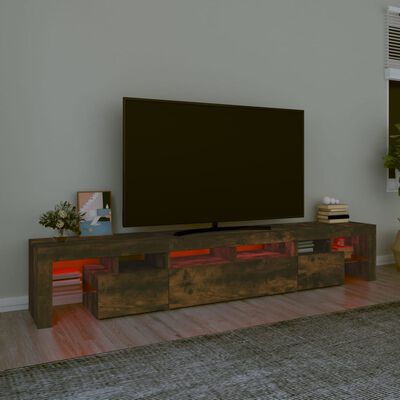 vidaXL TV-Schrank mit LED-Leuchten Räuchereiche 230x36,5x40 cm