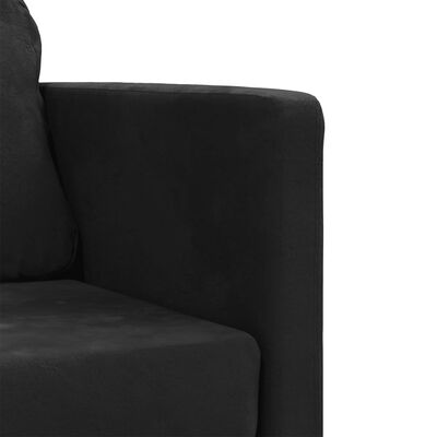 vidaXL Bodensofa mit Schlaffunktion Schwarz 122x204x55 cm Samt