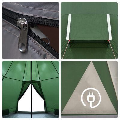 vidaXL Tipi-Campingzelt 4 Personen Grün Wasserdicht