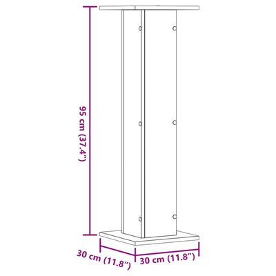 vidaXL Lautsprecherständer 2 Stk. Altholz-Optik 30x30x95 cm