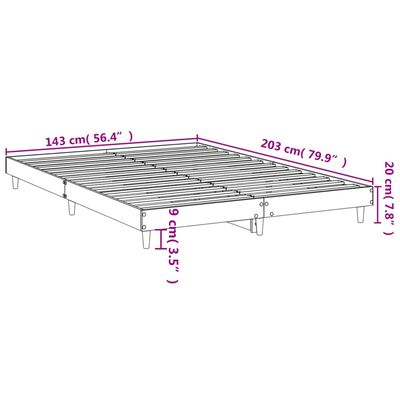 vidaXL Bettgestell Weiß 140x200 cm Holzwerkstoff