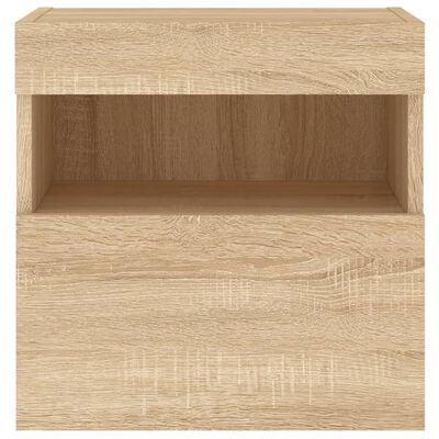 vidaXL TV-Wandschrank mit LED-Leuchten Sonoma-Eiche 40x30x40 cm