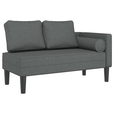 vidaXL Chaiselongue mit Kissen Dunkelgrau Stoff