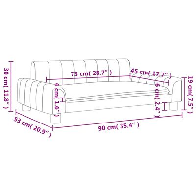 vidaXL Kindersofa Braun 90x53x30 cm Kunstleder