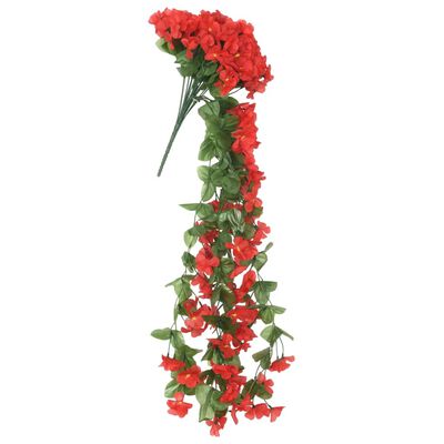 vidaXL Weihnachtskränze Blumen 3 Stk. Rot 85 cm