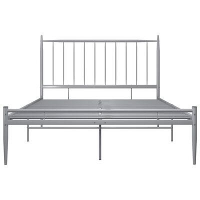 vidaXL Bett Grau Metall 120x200 cm