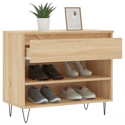 vidaXL Schuhregal Sonoma-Eiche 70x36x60 cm Holzwerkstoff