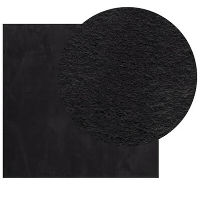 vidaXL Teppich HUARTE Kurzflor Weich und Waschbar Schwarz 120x120 cm