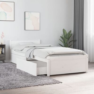 vidaXL Bett mit Schubladen Weiß 75x190 cm