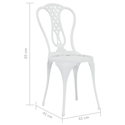 vidaXL 3-tlg. Bistro-Set Aluminiumguss Weiß