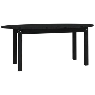 vidaXL Couchtisch Schwarz 110x55x45 cm Massivholz Kiefer