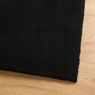 vidaXL Teppich HUARTE Kurzflor Weich und Waschbar Schwarz 120x120 cm