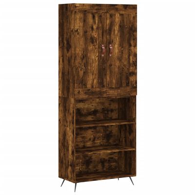 vidaXL Highboard Räuchereiche 69,5x34x180 cm Holzwerkstoff