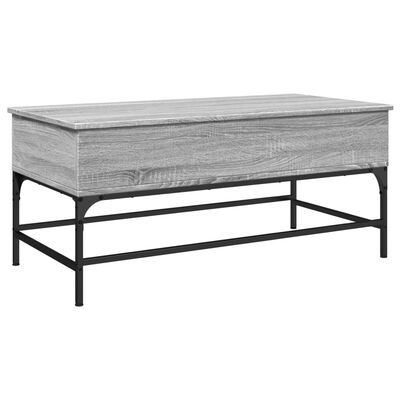 vidaXL Couchtisch Grau Sonoma 100x50x45 cm Holzwerkstoff und Metall