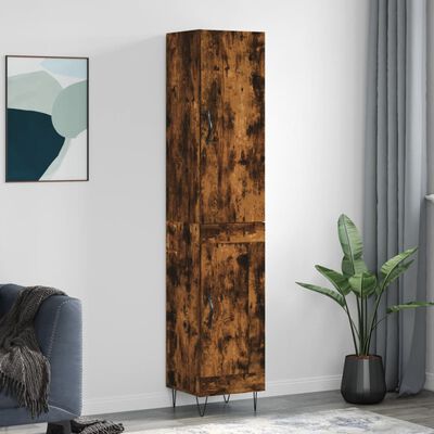 vidaXL Highboard Räuchereiche 34,5x34x180 cm Holzwerkstoff