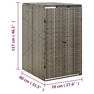 vidaXL Mülltonnenbox für 1 Tonne Grau 70x80x117 cm Poly Rattan