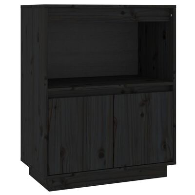 vidaXL Sideboard Schwarz 60x34x75 cm Massivholz Kiefer