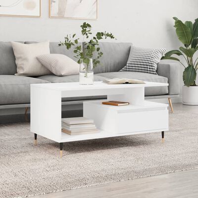 vidaXL Couchtisch Weiß 90x49x45 cm Holzwerkstoff