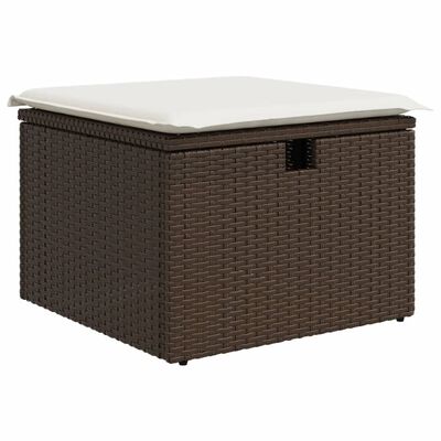 vidaXL 9-tlg. Garten-Sofagarnitur mit Kissen Braun Poly Rattan