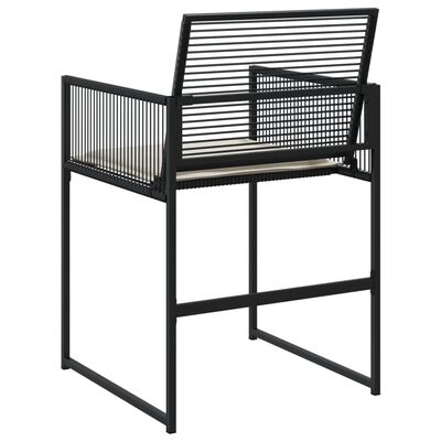 vidaXL Gartenstühle mit Kissen 4 Stk. Schwarz Poly Rattan