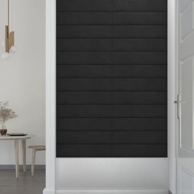 vidaXL Wandpaneele 12 Stk. Schwarz 60x15 cm Samt 1,08 m²