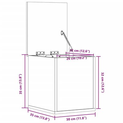 vidaXL Truhe Schwarz 30x35x35 cm Holzwerkstoff