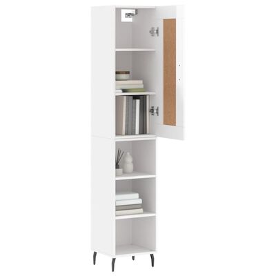 vidaXL Highboard Hochglanz-Weiß 34,5x34x180 cm Holzwerkstoff