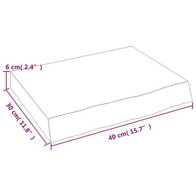 vidaXL Waschtischplatte Hellbraun 40x30x(2-6) cm Massivholz Behandelt